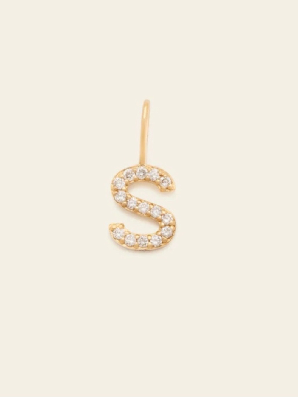 NEW Melanie Auld Delicate Initial Pendant 14k Solid Gold and Diamonds
